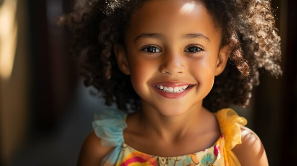 How do I start a modeling portfolio for my child? girl in dress modeling